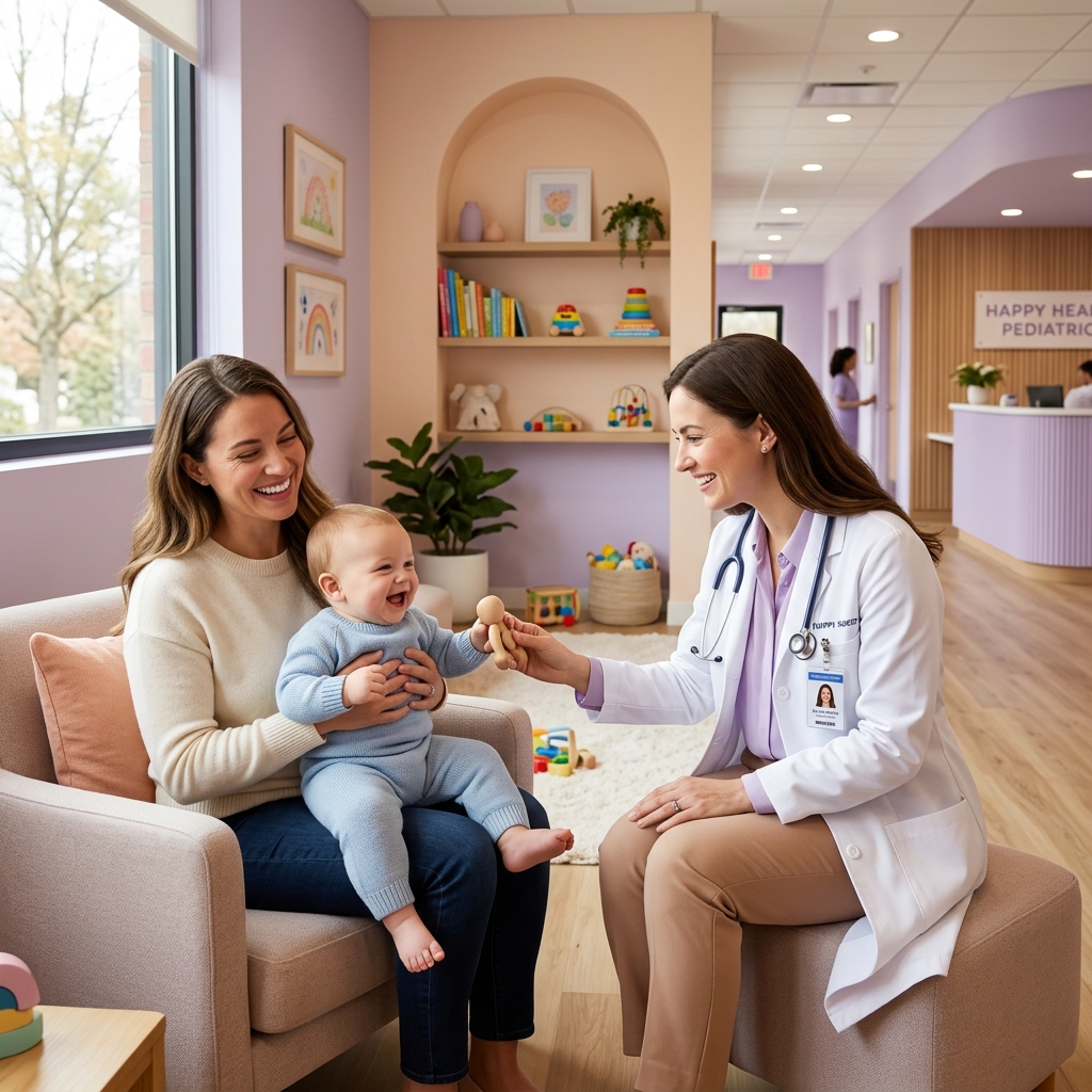 Pediatrician with baby at Mukundha Mom And Kids Clinic Perundurai